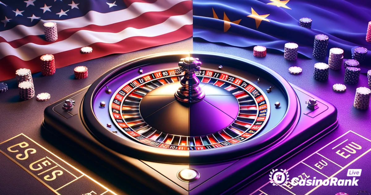 Odabir američkog ili europskog ruleta u kasinu s djeliteljima uživo